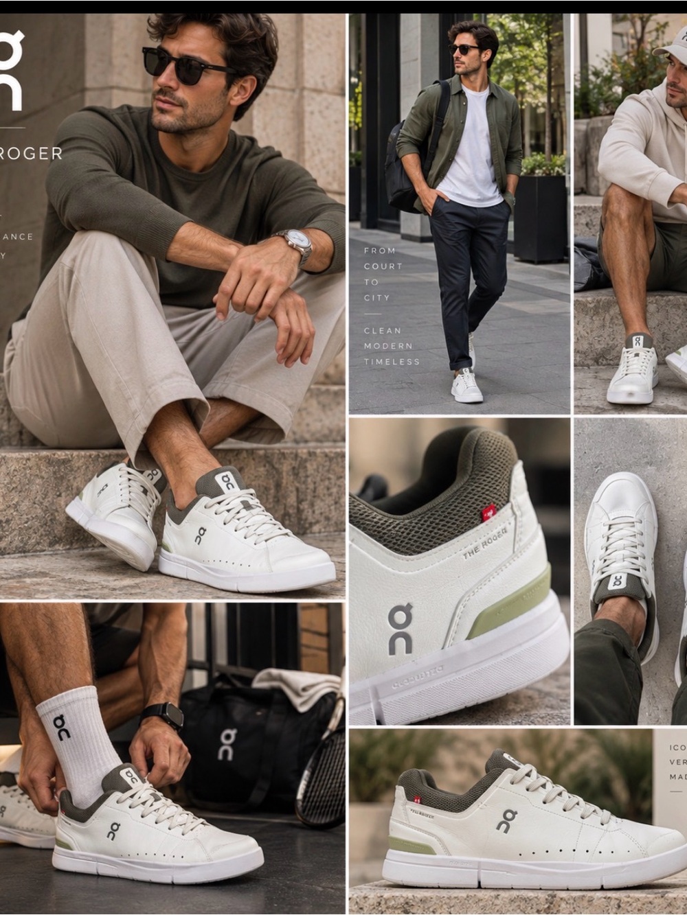 🔥On Running Men’s The Roger sz 10.5 Sneaker in White/Olive PriceFirm